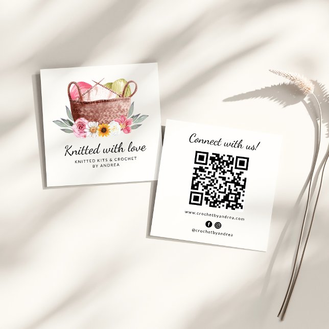 Carte De Visite Carré Panier à crochet en fils de Fer fait main (Créateur téléchargé)