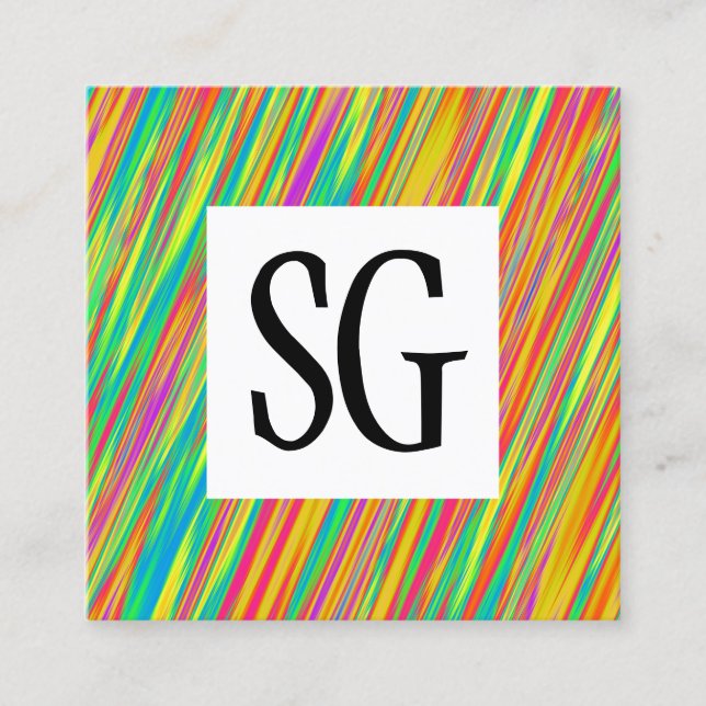 Carte De Visite Carré Panneau carré - Initiales - 130716(09) (Devant)