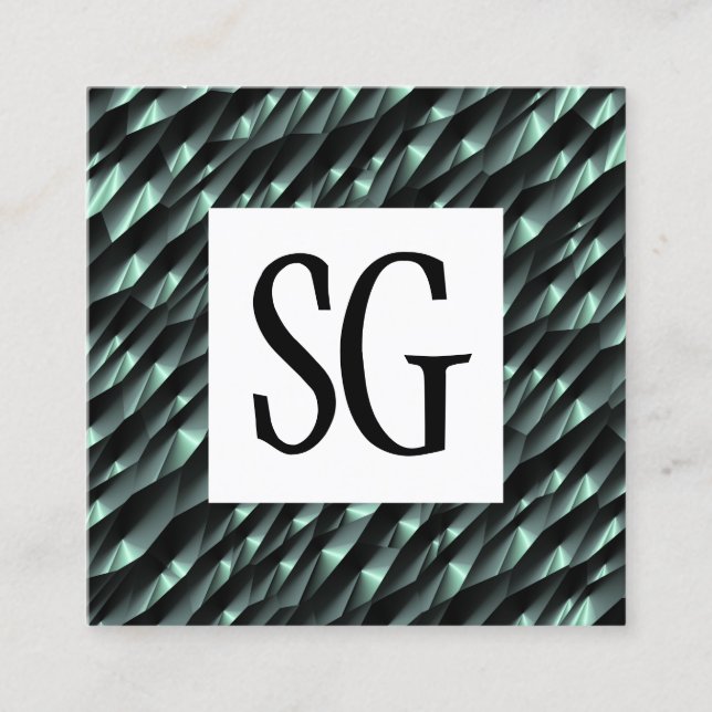 Carte De Visite Carré Panneau carré - Initiales - 190716(04) (Devant)
