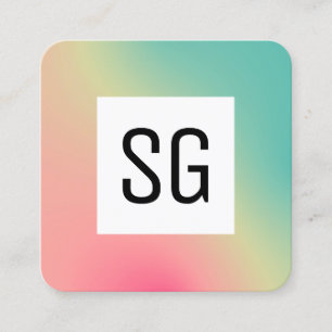Carte De Visite Carré Panneau carré - Initiales - Carré Carré dégradé B