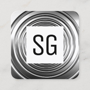 Carte De Visite Carré Panneau carré - Initiales - Long Spring B&W