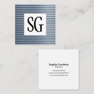 Carte De Visite Carré Panneau carré - Initiales - Tuyaux métalliques