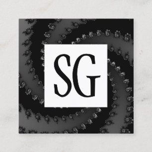 Carte De Visite Carré Panneau carré - Initiales - Vortex fractal 02