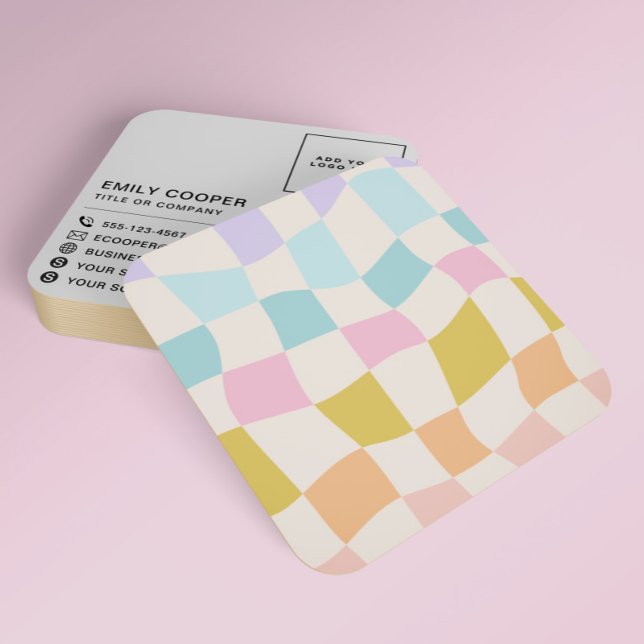 Carte De Visite Carré Panneau de contrôle Super simple Retro Votre logo (Créateur téléchargé)