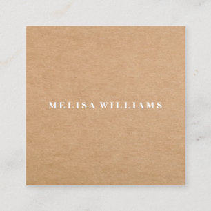 Carte De Visite Carré Papier d'emballage rustique élégant