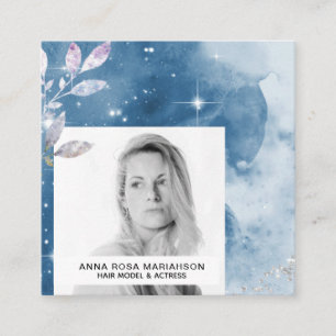 Carte De Visite Carré *~* Parties scintillant Argent Modèle de cheveux d