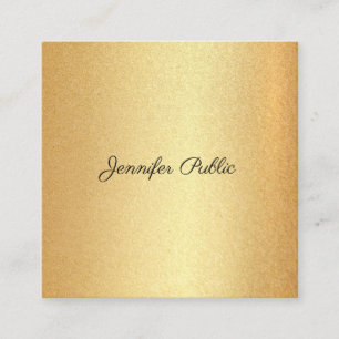 Carte De Visite Carré Parties scintillant d'or Faux moderne Calligraphie