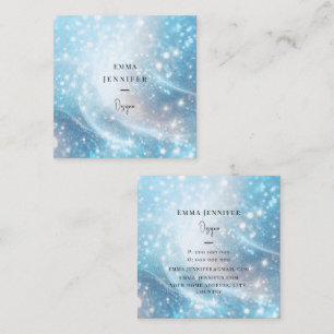Carte De Visite Carré parties scintillant douce bleue subtile arrière - 