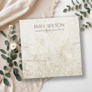 Carte De Visite Carré Parties scintillant en marbre beige or Modèle de b