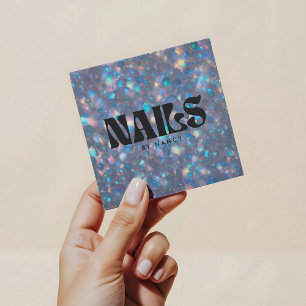 Carte De Visite Carré parties scintillant holographique opal Nails