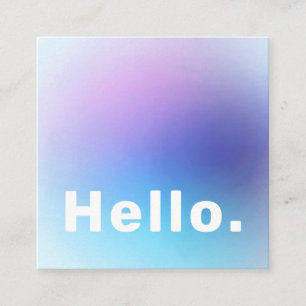 Carte De Visite Carré Pastel Gradient Aqua Blue Lilac Lavande Bonjour