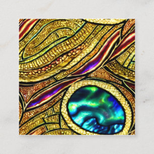 Carte De Visite Carré Pastel Paua Coque Couleur Verre