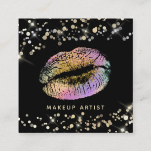 Carte De Visite Carré *~* Pastel Rose Lavender Gold Parties scintillant 