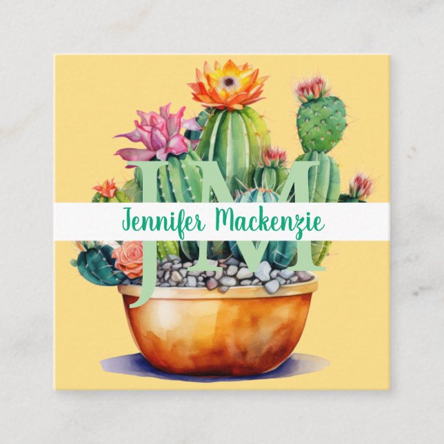 Carte De Visite Carré Pays de l'Ouest Cactus Succulents (Devant)