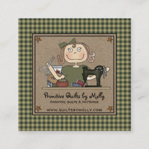 Carte De Visite Carré Pays Primitif Couture Rustique Crafting