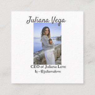 Carte De Visite Carré PDG entreprise propriétaire fille patron Instagram
