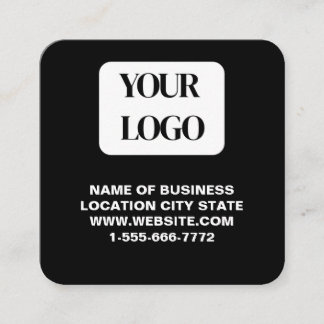 Carte De Visite Carré PERSONALISED Modern Black and QR CodeBusiness Card