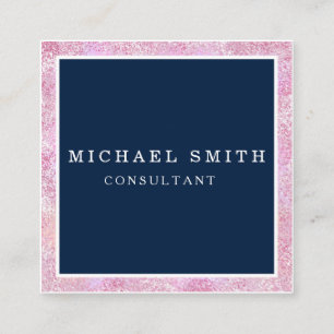 Carte De Visite Carré Personalized Custom Minimalist Modern QR Code Log