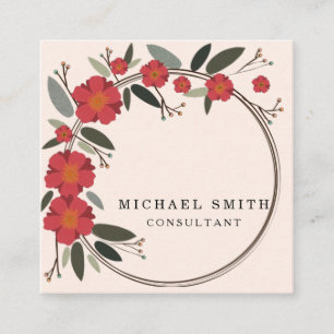 Carte De Visite Carré Personalized Custom Minimum Modern Code Logo