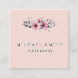 Carte De Visite Carré Personalized Custom Minimum Modern Code Logo