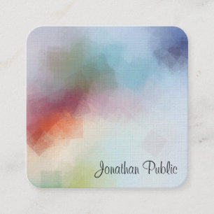 Carte De Visite Carré Personnalisé Moderne Abstrait Art Modèle Élégant
