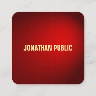 Carte De Visite Carré Personnalisé Noir Rouge Damas Modèle Élégant Soie