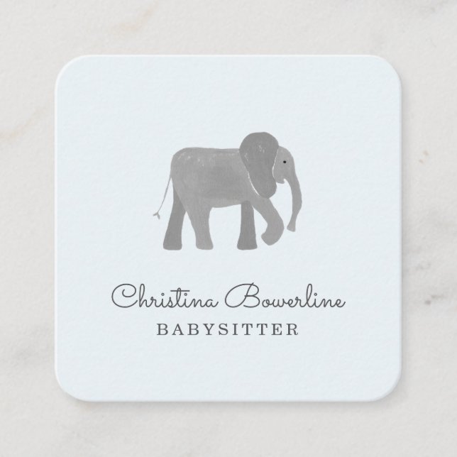 Carte De Visite Carré Petit éléphant (Devant)