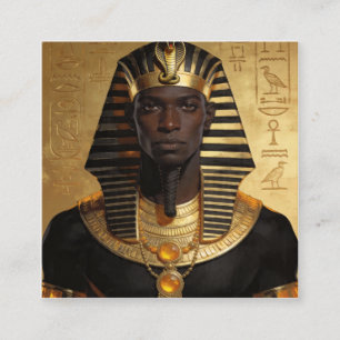 Carte De Visite Carré Pharaoh Energy — Roi Ancien Africain Art Moderne