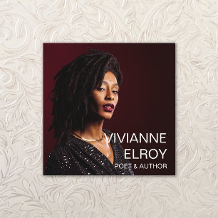 Carte De Visite Carré Photo de l'enseignant de l'auteur poète