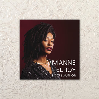 Carte De Visite Carré Photo de l'enseignant de l'auteur poète