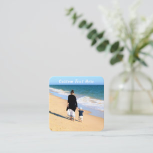 Carte De Visite Carré Photo et texte personnalisés - Votre propre design