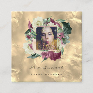 Carte De Visite Carré Photo Makeup Blogger Planificateur d'événements