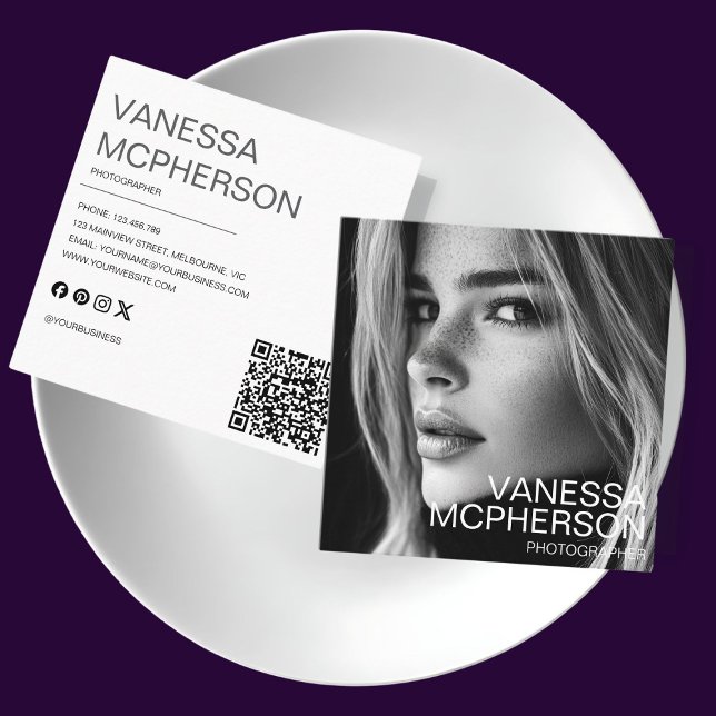 Carte De Visite Carré Photo professionnelle minimaliste simple moderne (Créateur téléchargé)