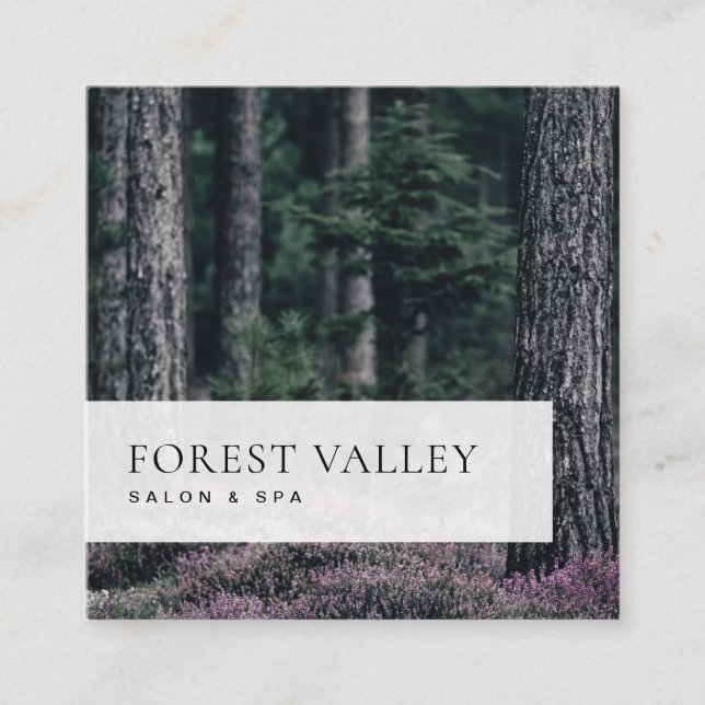 Carte De Visite Carré Photo simple classique Image Heather Forest (Devant)