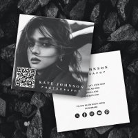 Photo simple moderne Code QR Médias sociaux