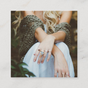 Carte De Visite Carré Photographe photo moderne simple noir et blanc