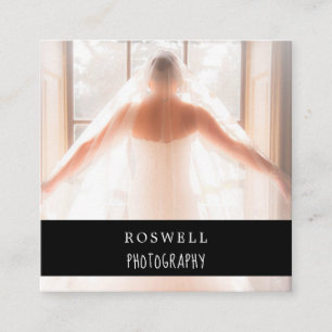 Carte De Visite Carré Photographie élégante en marbre