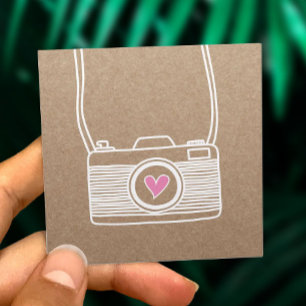 Carte De Visite Carré Photographie mignonne Papier d'emballage rustique