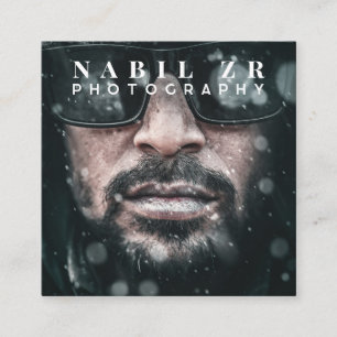 Carte De Visite Carré photographie moderne minimaliste en noir et blanc