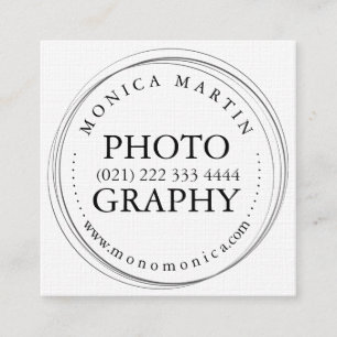 Carte De Visite Carré Photographie professionnelle réduite
