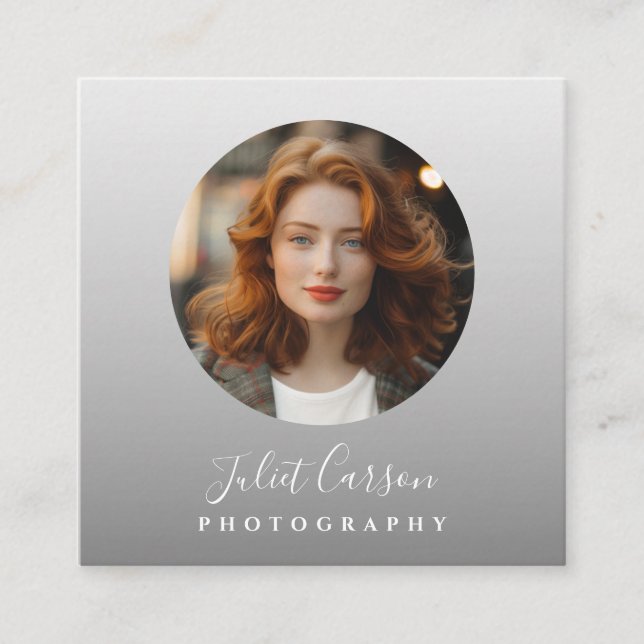 Carte De Visite Carré Photography Calligraphy Script Circle Photo   (Devant)