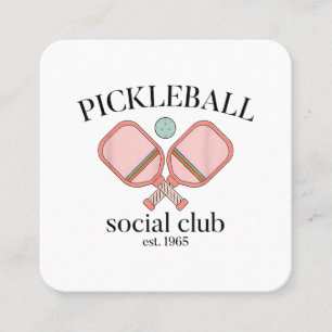 Carte De Visite Carré Pickle Ball Social Club EST 1965 Hommes Femmes