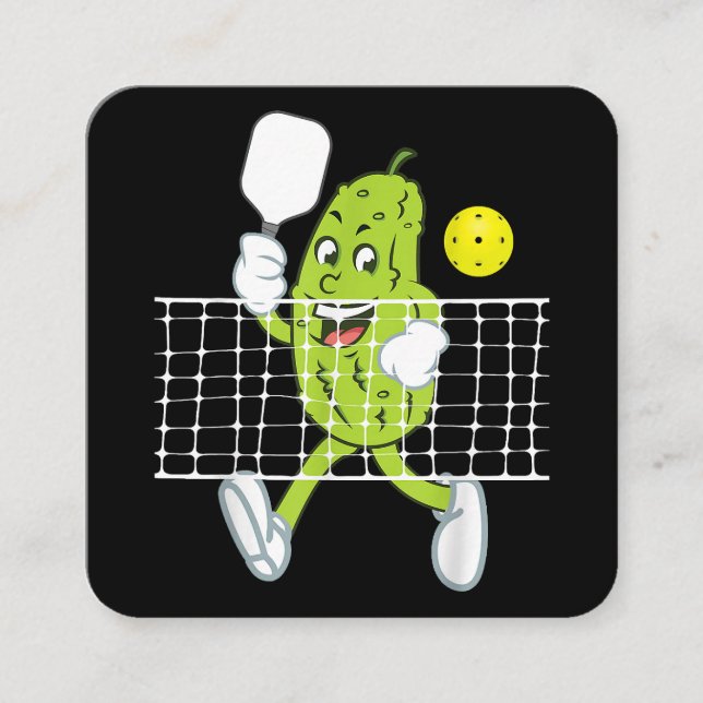 Carte De Visite Carré Pickleball Jouer - Drôle Pickleball Paddle (Devant)