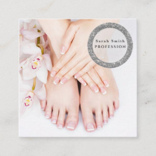 Carte De Visite Carré Pieds Femme spa salon pédicure et manucure