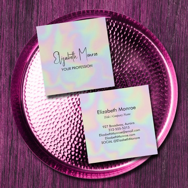 Carte De Visite Carré Pierre de gemme optique holographique (*BEST TO USE SIGNATURE UV GLOSS paper we selected for best results with holographic illustration)
