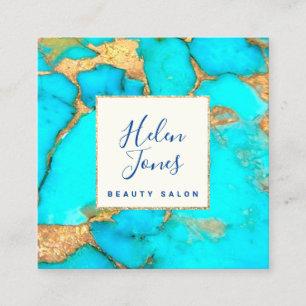 Carte De Visite Carré pierre turquoise