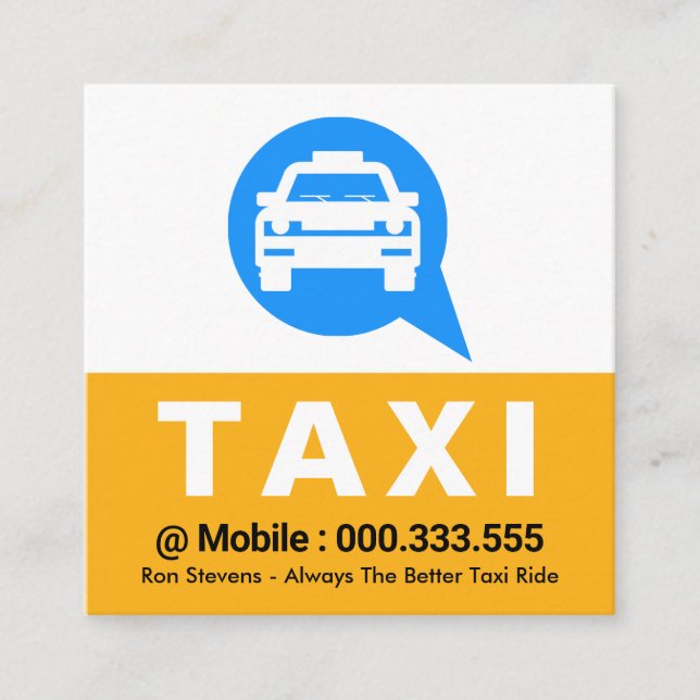 Carte De Visite Carré Pilote de boîte vocale de taxi (Devant)
