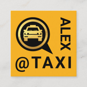 Carte De Visite Carré Pilote de boîte vocale de taxi Gold