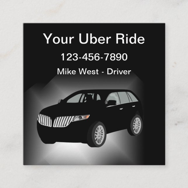 Carte De Visite Carré Pilote Uber Classé Et Cool En Voile  (Devant)