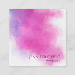 Carte De Visite Carré Pink Blue Purple Professionnel Modèle moderne